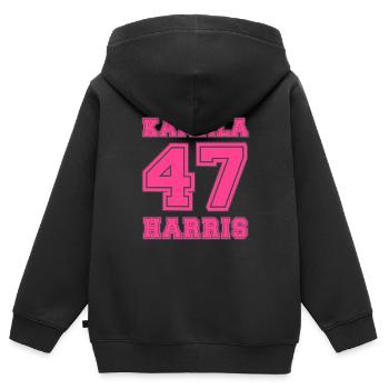 Kamala Harris, 47th President of the USA - Kids Premium Organic Zip-up Hoodie - black - Back - AI Model Kid Male (0cm)