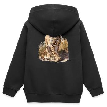 Bobcats Rotluchse Rotluchs Luchs - Kinder Premium Organic Zip Hoodie - Schwarz - Hinten - AI Model Kid Male (0cm)