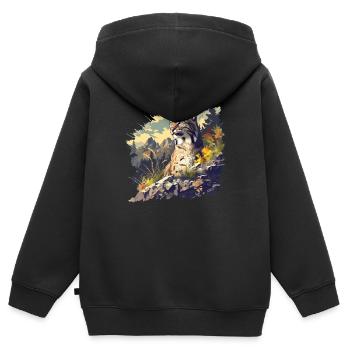 Bobcats Rotluchse Rotluchs Luchs - Kinder Premium Organic Zip Hoodie - Schwarz - Hinten - AI Model Kid Male (0cm)