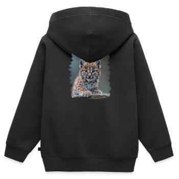Bobcats Rotluchse Rotluchs Luchs - Kinder Premium Organic Zip Hoodie - Schwarz - Hinten - AI Model Kid Male (0cm)