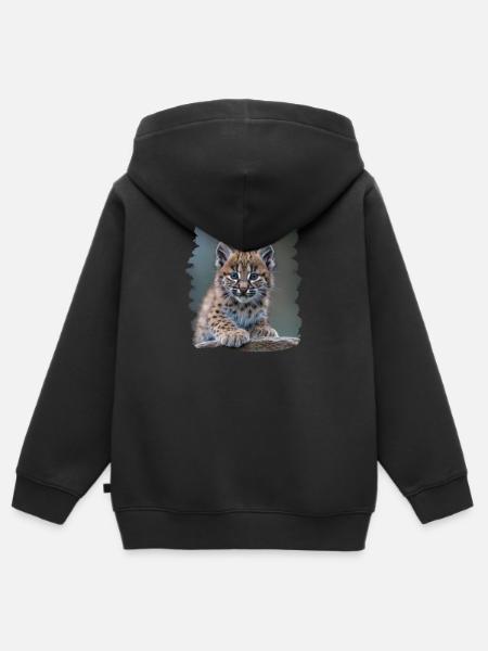 Bobcats Rotluchse Rotluchs Luchs - Kinder Premium Organic Zip Hoodie - Schwarz