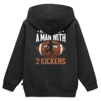 Lustiger Fußball Fantasy Draft Kickers Kommissar - Kinder Premium Organic Zip Hoodie - Schwarz - Hinten - AI Model Kid Male (0cm)