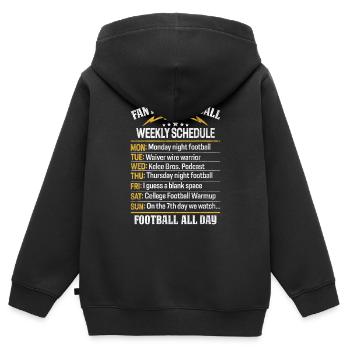 Fantasy Football Spielplan Kommissar Lustig - Kinder Premium Organic Zip Hoodie - Schwarz - Hinten - AI Model Kid Male (0cm)