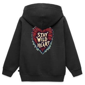 TREND ZITATE HERZ - Kinder Premium Organic Zip Hoodie - Schwarz - Hinten - AI Model Kid Male (0cm)