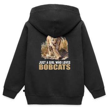Bobcats Rotluchse Rotluchs Luchs - Kinder Premium Organic Zip Hoodie - Schwarz - Hinten - AI Model Kid Male (0cm)