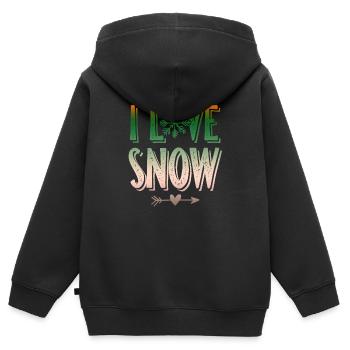 I Love Snow - Kinder Premium Organic Zip Hoodie - Schwarz - Hinten - AI Model Kid Male (0cm)