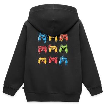 Bunte Controller für Gamer - Kinder Premium Organic Zip Hoodie - Schwarz - Hinten - AI Model Kid Male (0cm)