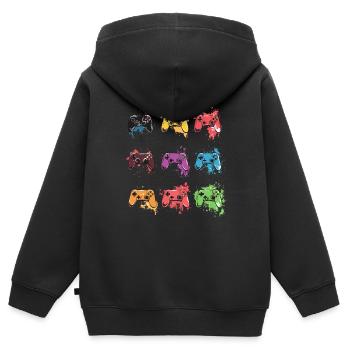 Bunte Controller für Gamer - Kinder Premium Organic Zip Hoodie - Schwarz - Hinten - AI Model Kid Male (0cm)