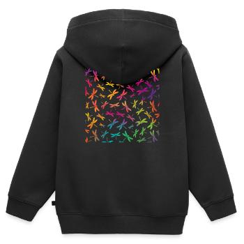 Bunte Libelle Colorful Dragonfly - Kinder Premium Organic Zip Hoodie - Schwarz - Hinten - AI Model Kid Male (0cm)