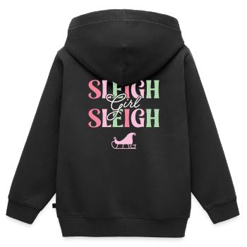 Traîneau Fille Traîneau - Sweat Premium à capuche zippé enfant bio - noir - Dos - AI Model Kid Male (0cm)