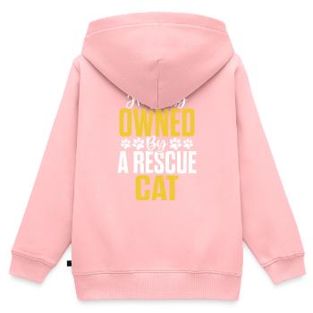 Happily Owned By A Rescue Cat Foster Shelter - Kids Premium Organic Zip-up Hoodie - rose - Back - AI Model Kid Female (0cm)