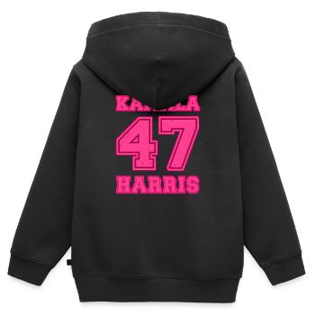 Kamala Harris, 47th President of the USA - Kids Premium Organic Zip-up Hoodie - black - Back - AI Model Kid Male (0cm)