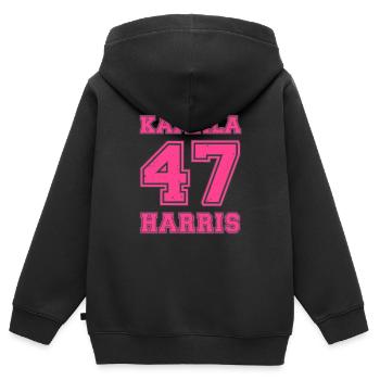 Kamala Harris, 47th President of the USA - Kids Premium Organic Zip-up Hoodie - black - Back - AI Model Kid Male (0cm)