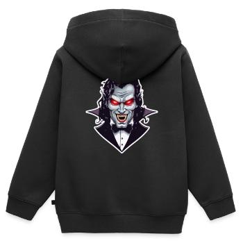 VAMPIRE - Sweat Premium à capuche zippé enfant bio - noir - Dos - AI Model Kid Male (0cm)