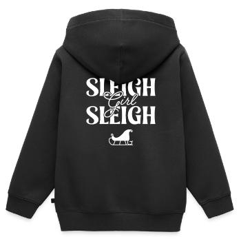 Traîneau Fille Traîneau - Sweat Premium à capuche zippé enfant bio - noir - Dos - AI Model Kid Male (0cm)
