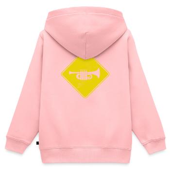 Drôle Trompette Fanfare Musicien Trompette - Sweat Premium à capuche zippé enfant bio - rose - Dos - AI Model Kid Female (0cm)