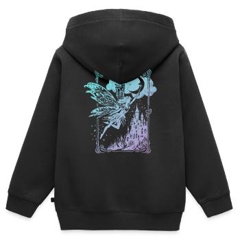 Fee im Scherenschnitt Vintage Look - Kinder Premium Organic Zip Hoodie - Schwarz - Hinten - AI Model Kid Male (0cm)