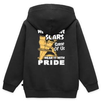 Carpenter We All Have Scars - Kids Premium Organic Zip-up Hoodie - black - Back - AI Model Kid Male (0cm)