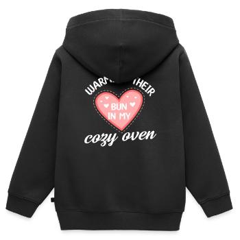 warming their bun in my cozy oven Design - Kinder Premium Organic Zip Hoodie - Schwarz - Hinten - AI Model Kid Male (0cm)