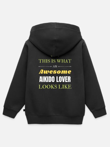 This is what an awesome Aikido lover looks like - Kids Premium Organic Zip-up Hoodie - black