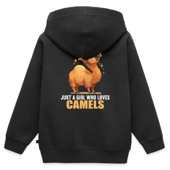 Camel Kamele Kamel - Kinder Premium Organic Zip Hoodie - Schwarz - Hinten - AI Model Kid Male (0cm)