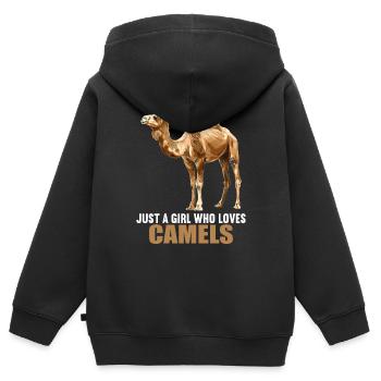 Camel Kamele Kamel - Kinder Premium Organic Zip Hoodie - Schwarz - Hinten - AI Model Kid Male (0cm)