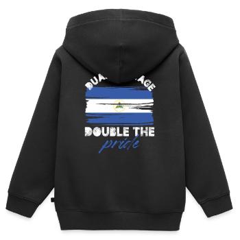 double héritage double la fierté Design - Sweat Premium à capuche zippé enfant bio - noir - Dos - AI Model Kid Male (0cm)