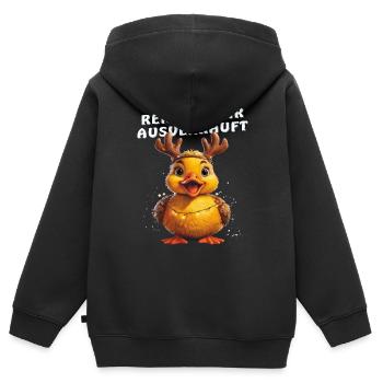DUCK REINDEER A ÉTÉ VENDU - Sweat Premium à capuche zippé enfant bio - noir - Dos - AI Model Kid Male (0cm)