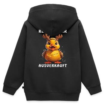 DUCK REINDEER A ÉTÉ VENDU - Sweat Premium à capuche zippé enfant bio - noir - Dos - AI Model Kid Male (0cm)