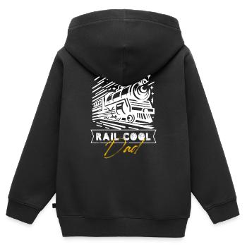 rail cool dad Design for a railroad models - Kids Premium Organic Zip-up Hoodie - black - Back - AI Model Kid Male (0cm)
