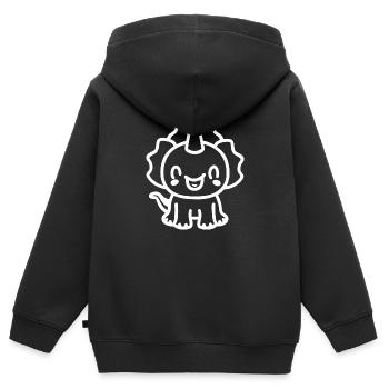 Triceratops - Kinder Premium Organic Zip Hoodie - Schwarz - Hinten - AI Model Kid Male (0cm)