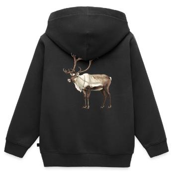 Caribou Karibus Karibu - Sweat Premium à capuche zippé enfant bio - noir - Dos - AI Model Kid Male (0cm)