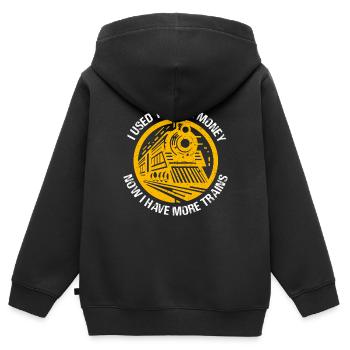 train miniature papa le faire mieux Design - Sweat Premium à capuche zippé enfant bio - noir - Dos - AI Model Kid Male (0cm)