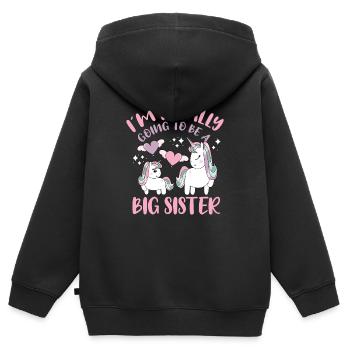 I`m Finally Going To Be A Big Sister Unicorn Gift - Kinder Premium Organic Zip Hoodie - Schwarz - Hinten - AI Model Kid Male (0cm)