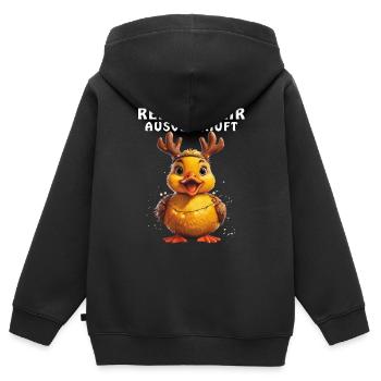 DUCK REINDEER A ÉTÉ VENDU - Sweat Premium à capuche zippé enfant bio - noir - Dos - AI Model Kid Male (0cm)