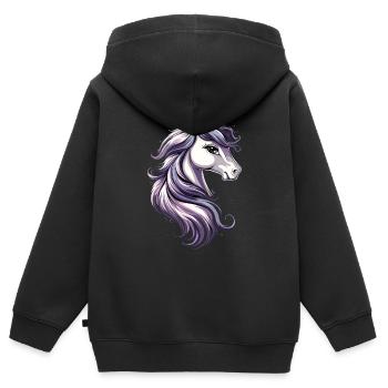 Pony Riding Pony Foal Rider Ponies Riding Pony Farm - Kids Premium Organic Zip-up Hoodie - black - Back - AI Model Kid Male (0cm)