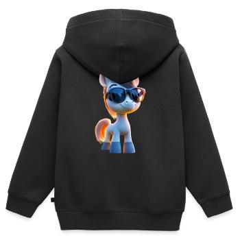 Pony Riding Pony Foal Rider Ponies Riding Pony Farm - Kids Premium Organic Zip-up Hoodie - black - Back - AI Model Kid Male (0cm)
