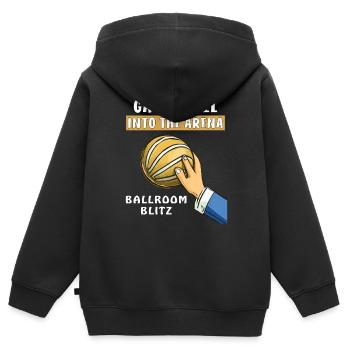 GAGA BALL INTO THE ARENA - Kinder Premium Organic Zip Hoodie - Schwarz - Hinten - AI Model Kid Male (0cm)