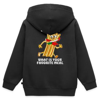 PASTA WHAT IS YOUR FAVORITE MEAL - Kids Premium Organic Zip-up Hoodie - black - Back - AI Model Kid Male (0cm)