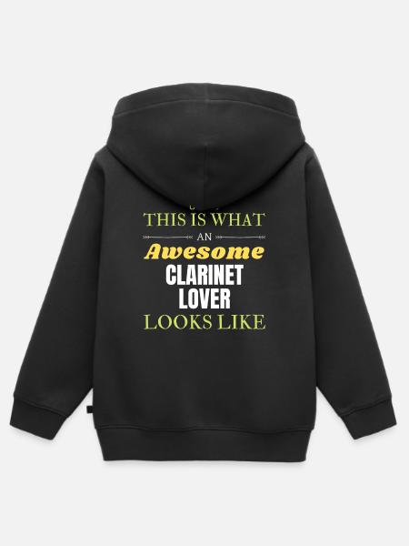This is what an awesome Clarinet lover looks like - Kids Premium Organic Zip-up Hoodie - black