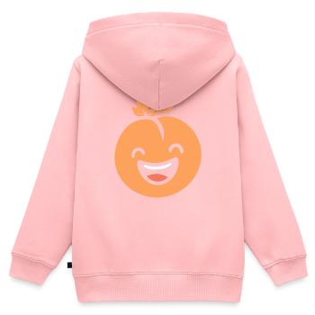Haselnuss - Kinder Premium Organic Zip Hoodie - Rosa - Hinten - AI Model Kid Female (0cm)