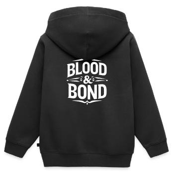 Blut und Bindung - Kinder Premium Organic Zip Hoodie - Schwarz - Hinten - AI Model Kid Male (0cm)