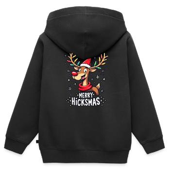 Weihnachten Rentier Rudolph - Kinder Premium Organic Zip Hoodie - Schwarz - Hinten - AI Model Kid Male (0cm)