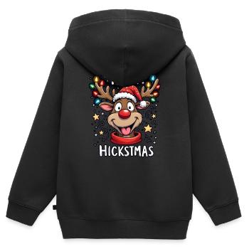 Weihnachten Rentier Rudolph - Kinder Premium Organic Zip Hoodie - Schwarz - Hinten - AI Model Kid Male (0cm)