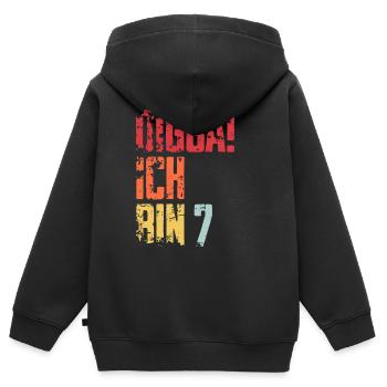 7. Geburtstag 7 Jahre Geschenk Spruch - Kinder Premium Organic Zip Hoodie - Schwarz - Hinten - AI Model Kid Male (0cm)