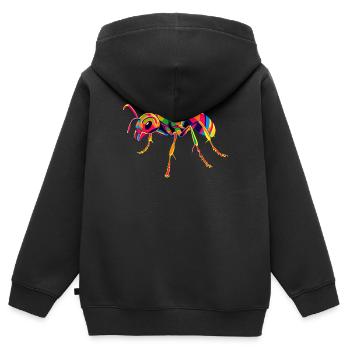fourmi fourmi de forêt fourmi de feu insecte fourmis mignonnes - Sweat Premium à capuche zippé enfant bio - noir - Dos - AI Model Kid Male (0cm)