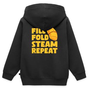 Remplir Plier Vapeur Répéter Cuisine latino-américaine - Sweat Premium à capuche zippé enfant bio - noir - Dos - AI Model Kid Male (0cm)
