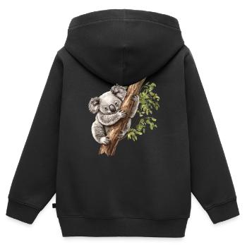 Koalabär, Koala in Australien - Kinder Premium Organic Zip Hoodie - Schwarz - Hinten - AI Model Kid Male (0cm)