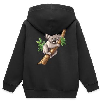 Koalabär, Koala in Australien - Kinder Premium Organic Zip Hoodie - Schwarz - Hinten - AI Model Kid Male (0cm)