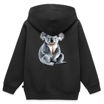 Koalabär, Koala in Australien - Kinder Premium Organic Zip Hoodie - Schwarz - Hinten - AI Model Kid Male (0cm)
